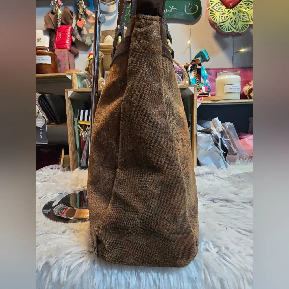 Patricia Nash Brown and Tan Shoulder Bag